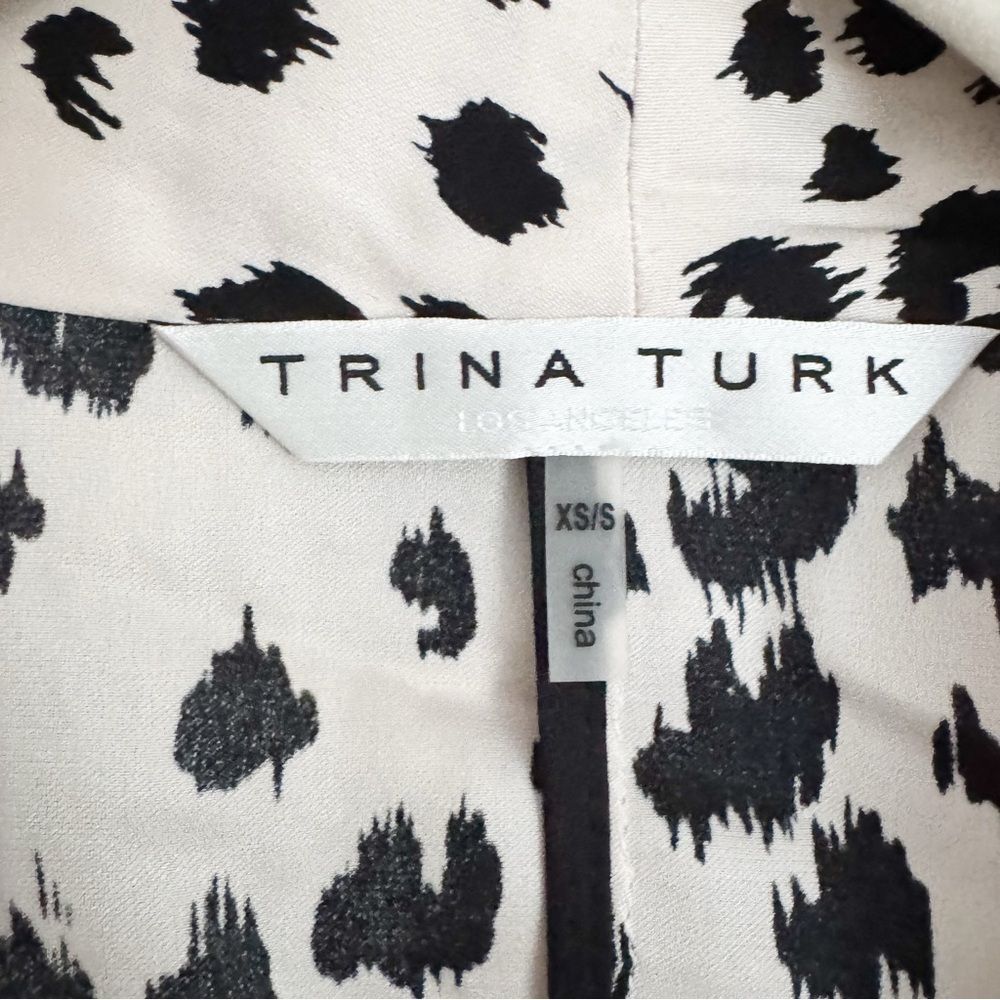 Trina Turk Cloudy Leopard Print Twist-Front Top S… - image 2